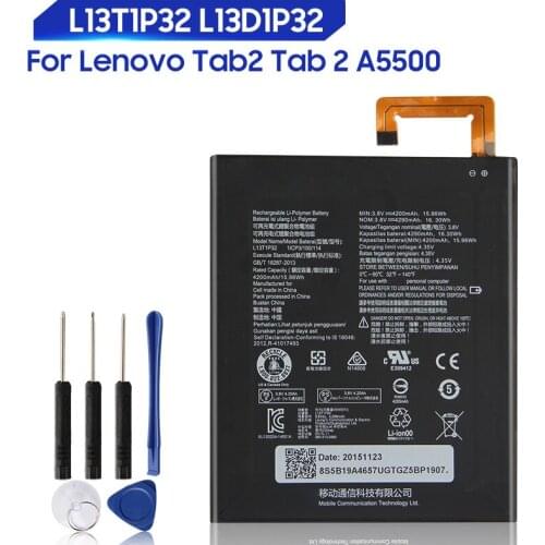 Original Replacement Battery For Lenovo Tab2 Tab 2 A5500 S8-50F/L A8-50F/LC L13D1P32 L13T1P32 Genuine Tablet Battery 4290mAh