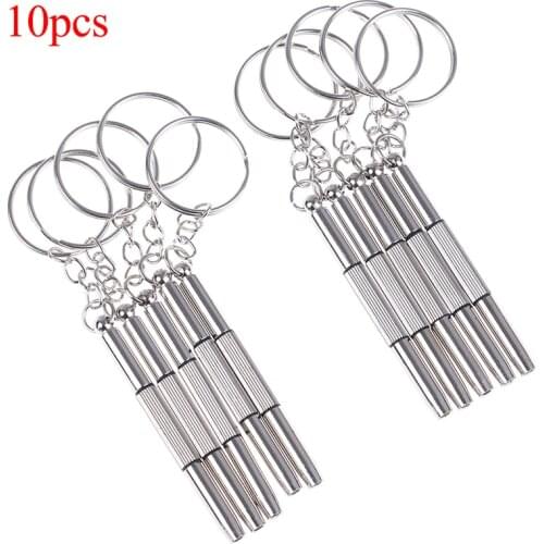 10Pcs 3 in 1 Eyeglass Screwdriver 3 in 1 Keychain Screwdriver Eyeglass Sunglasses Watch Repair Kit Tool