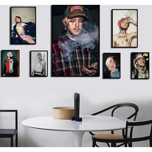 Hot Lil Peep R.I.P Rap Hip Hop New Music Singer Poster Starry Sky Wall Art Canvas for Living Room Home Decoration Painting