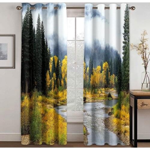 Luxury Blackout 3D Window Curtain For Living Room nature scenery landscape curtains 3D Window Curtains For Living Room Bedroom