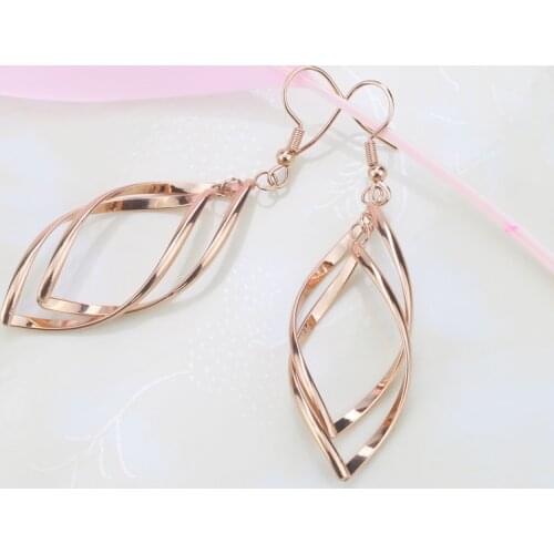 Boho Earrings Rose Gold Earrings Unusual Weed Leaf Dried Flower Earrings Dangle Earrings Beautiful Swan Earrings Colors Earrings