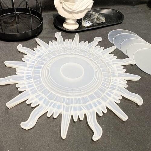 Sun Moon Mirror Wall Decoration Crystal Epoxy Resin Mold Hanging Ornaments Casting Silicone Mould DIY Crafts Home Casting R58E