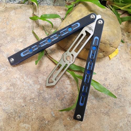 TheOne Original point Butterfly Trainer 440 Blade G10 Handle Bushing System Pocket Hunting Folding Knives
