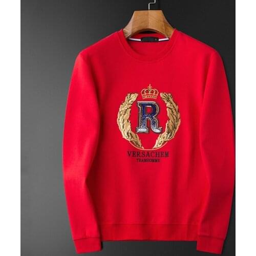 A Sweatshirt Hoodie for Men Fall/Winter 2021 Cotton Embroidered O-collar Oversized Men Casual Jacket to Wear 4XL, 5XL