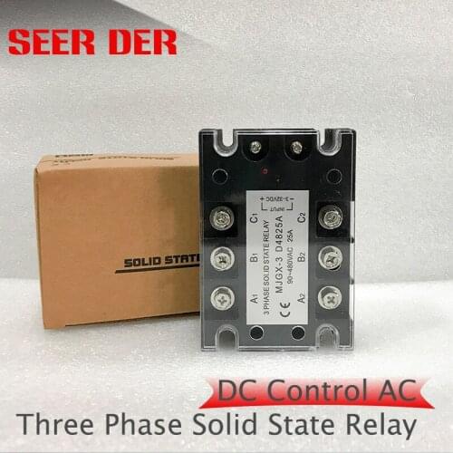 10DA/25DA/40DA/50DA/60DA/80DA/100DA/120DA DC Control AC Three Phase Solid State Relay 480VAC 3-32VDC