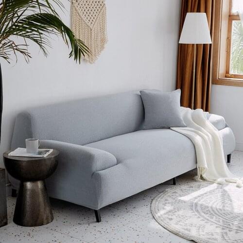 Seersucker Thickened Slipcover Pure Color All-inclusives Sofa Covers Single Double Three People Sectional Couch Cover