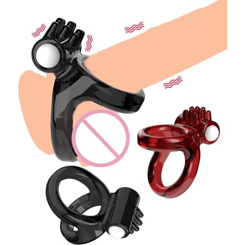 Вибратор Vibrator dildo Couple Lover Sex Shop Toys For Men Time Delay Ring Soft Silicone Sexy Dual Ring Prostate Massage