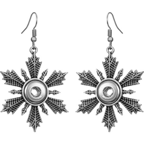 12mm Snap Jewelry Vintage Hollow Out Ethnic Snap Drop Earrigs Fashion Mini Button Earrings for women