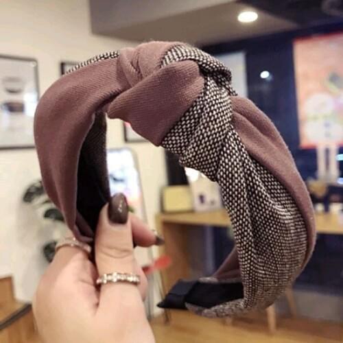 Japan Korean Style Contrast Color Hair Knotted Hair Band For Women Headbands Cotton Hairbands Female Headwear 2020 New Arrival