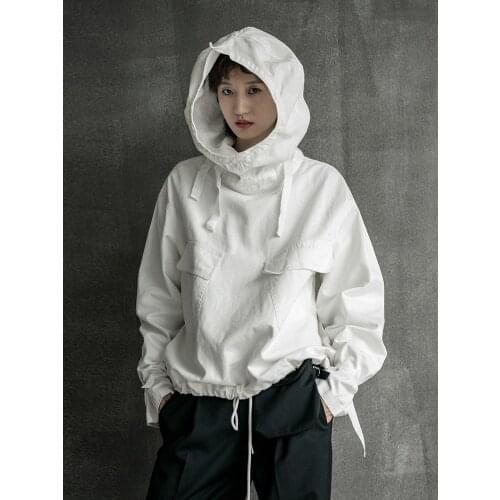 Owen seak Women Cotton Coats Hoodies Sweatshirts Jackets High Street Clothing Winter Dust Women Coats Windbreaker Black Jacket