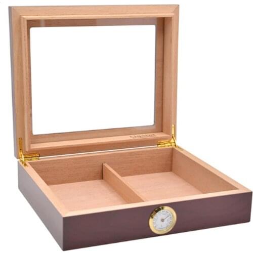 1Pcs Travel Humidor Box Wood Cigar Case With Humidifier Hygrometer Tobacco Herb Sigaren Box COHIBA Cigarette Smoking Accessories
