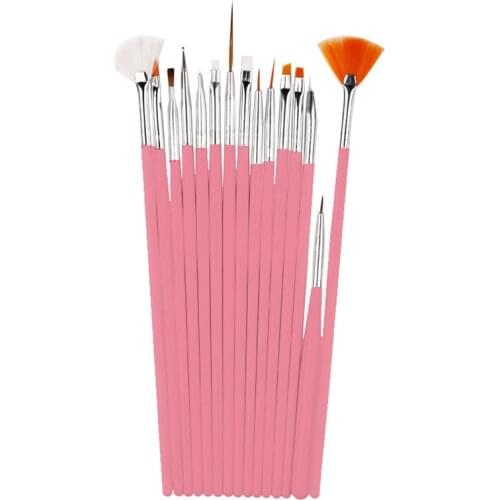 15 Pcs Professional Nail Art Brush Drawing Panit Pen Dotting Pen Wood Handle Nail Tools for Nail Gel Polish