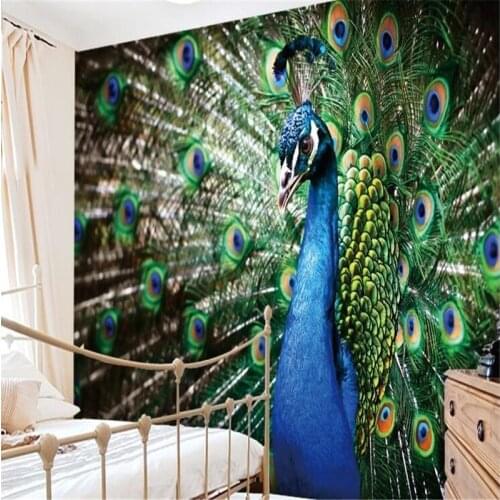 Beibehang magnet 3D large mural custom mural wallpaper photo TV backdrop peacock,papel de parede,wallpaper for walls 3 d