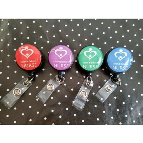 4PCS Delivery & Labor Nurse Retractable ID Badge Reel