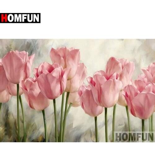 HOMFUN Art 5D Diy Diamond Painting "Flower landscape" Diamond Pictures Cross Stitch 3D Rhinestone Embroidery Decor A27188