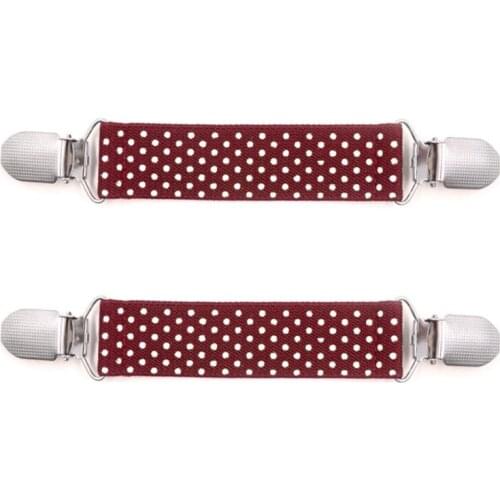 Kids Boys Girls Strong Elastic Polka Dot Glove Mittens Metal Clips with Teeth 2XPC