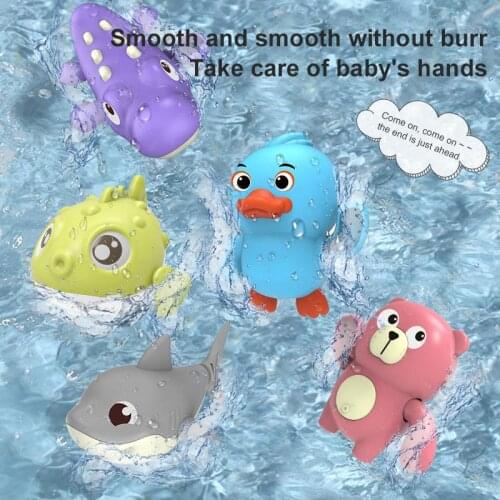 Childrens Bathing Shower Clockwork Playing Water For Babies Bathroom Swimming Cute Crocodile Bear Shark Puffer Suction Cup Toys