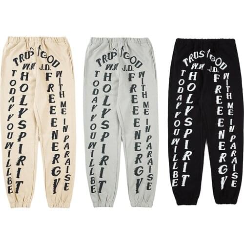 Kanye West Joggers 3D Foam Letter Print Sweatpants Men and Women Elastic Waist Lose Casual Trousers Hip Hop Mens Sweat Pants