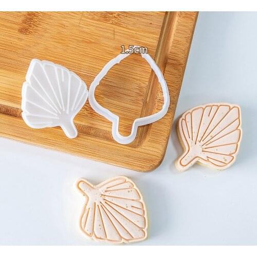 Leaves Shell Shape Cookie Mold Fondant Pressing Cookie Cutter Baking Tool Sugarcraft Cake Decorating Tools Baking Mould