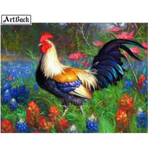 Full square 5d diamond painting cock kit 3d animal diamond embroidery rhinestone resin mosaic decorative painting