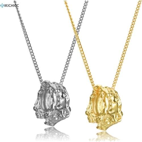 Kikichicc 100% New 925 Sterling Silver Irregular Circle Charm Pendant Necklace Long Chain 2020 European Gold Jewelry