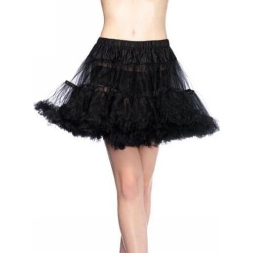Women Girls Ruffled Short Petticoat White Black Fluffy Bubble Sexy Tulle Tutu Skirts Puffy Half Slip Prom Crinoline Underskirt