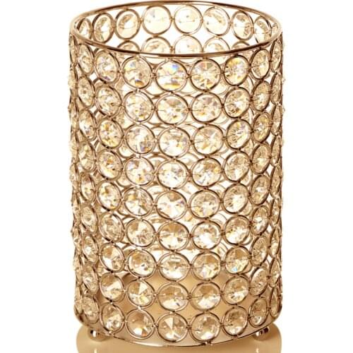 Crystal Cylinder Candle Holders Tealight Stand Glass Flower Vases for Home Decoration Wedding Table Centerpieces
