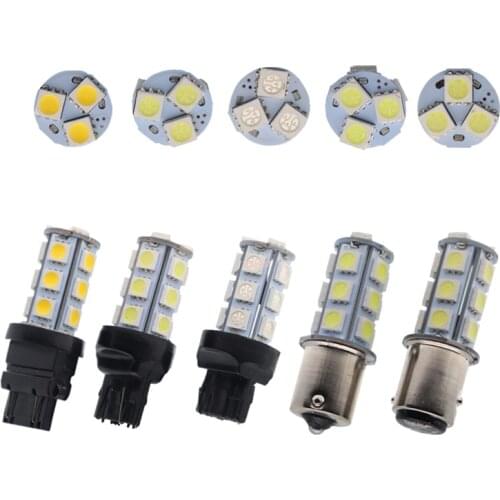 2Pcs BAY15D BAZ15D 1157 HotSale P21W/5W 18 LED 5050 SMD White Car Bulb Stop Tail Light Rear Lamp DC 24V GLOWTEC