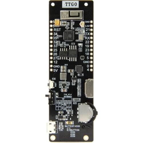 LILYGO TTGO T-Cell WiFi & Bluetooth Module 18650 Battery Holder Seat 2A Fuse ESP32 4 MB SPI Flash 4 MB Psram Micropython