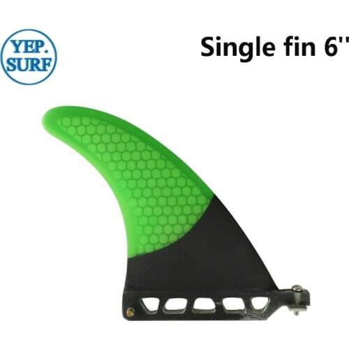 Surf Longboard Fins Single Fin 6" Surf Fin Green color Fin