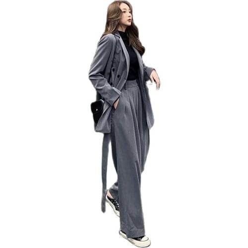 Fashion Suit Suit Female Two-Piece Casual New Product 2021 Printemps Costume Pantalons Korean Style Loose Coat Temperament Suit