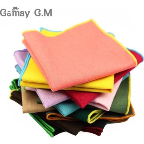 Mens pocket towel cotton towel handkerchief color solid candy Suit Wedding Banquet exquisite handkerchief as spot