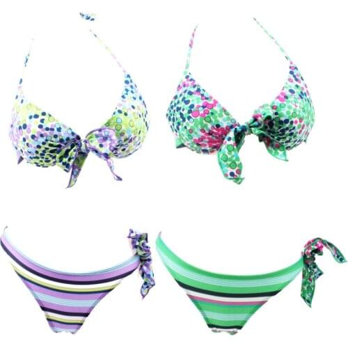 2021 New Shredded Flower Butterfly Knot Bikini Swimsuit Womens Thickened Steel Super-convergent Split Swimming Suit