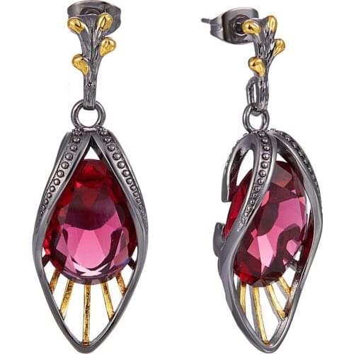 New Drop Earings for Women Solar Red Water Drop Zircon Holiday Christmas Gift Dropshipping