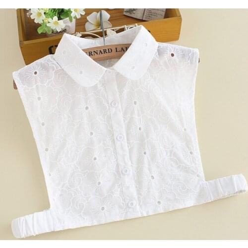 Solid Color Lace Lapel Fake Collars for Women Shirt Flase Collars Detachable Collar for Sweater Blouse Half Shirt Accessory