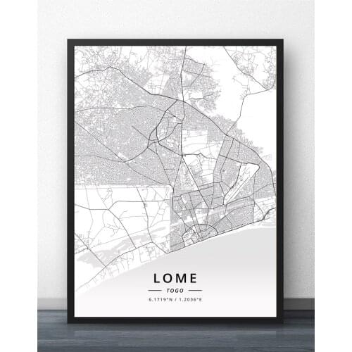 Lome Togo Map Poster