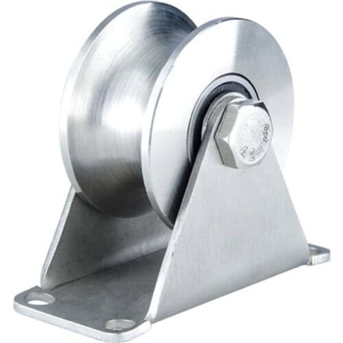 Roller Sliding Track Wheel U-Type Pulley Stainless Durable Steel Sliding Gate Lifting Crane Easy Installation Wire Rope 19QB