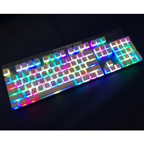 RGB 108 Keycaps ANSI Layout PBT White Pudding Double Skin Milk Shot Backlit Keycap For OEM Cherry MX gh60 poker 87 tkl 104 108