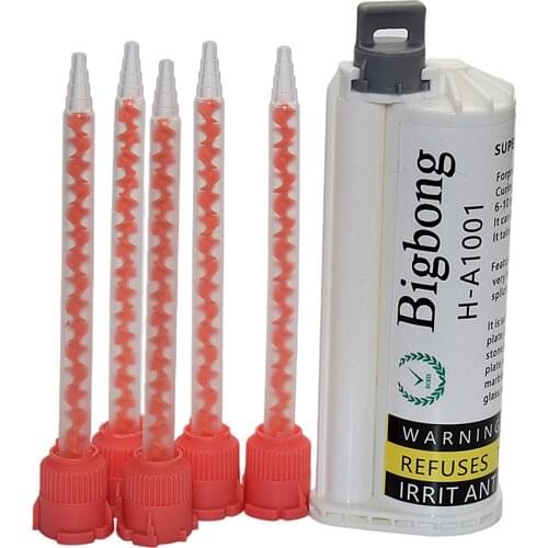 10:1 Static Mixing Nozzles 5pc Set with 50ml Grey AB Glue 10:1 Adhesives for Manual Caulking Gun 50ml 10:1 AB Glue Gun Dispenser