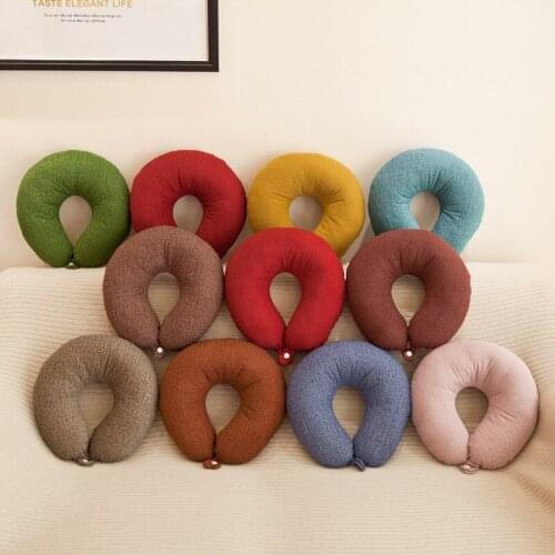 Short Plush Soothing Fatigue U-Shaped Neck Pillow Cartoons Creative Toys Car Office Aircraft Holiday Gifts Home Relax New