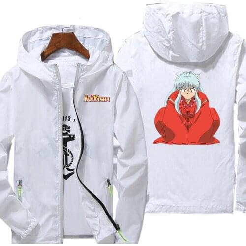 Spring summer 2021 anime Inuyasha jacket for men and women casual windbreaker zipper thin hooded mens jacket