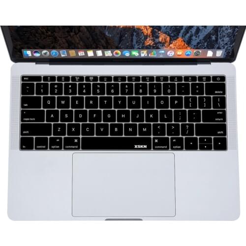 XSKN English US Layout Silicon Keyboard Cover Sticker Protector for 2016 New MacBook Pro 13" & 12" (Flat Key, No Touch Bar)