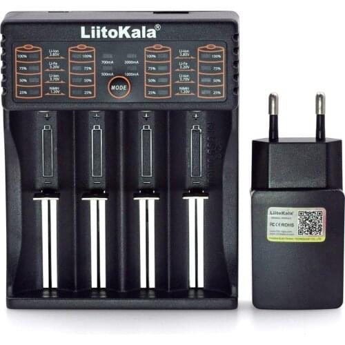 New Liitokala Lii-402 202 100 battery charger, charging 18650 3.7V 26650 16340 18650 NiMH lithium battery + 5V 2A plug