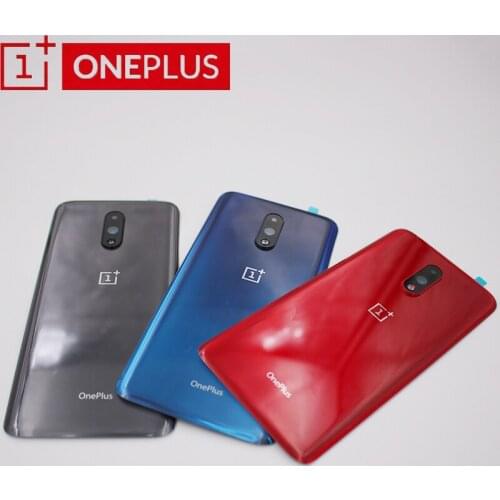 100% Original OnePlus 7 Battery Glass Back Cover Rear Housing Case 6.41 Inch For One Plus 7 1+ 7 +Camera Glass Lens Frame & Logo