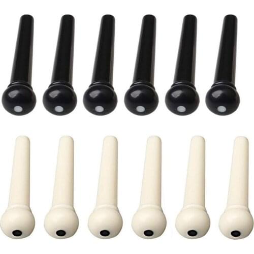 20Set Acoustic Classical Folk Guitar Bridge Pins End String Pegs Black/Ivory