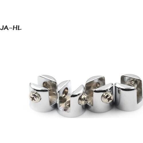 4PCS Glass Brackets Chrome Plated ZINC Alloy 6mm-8mm Adjustable Screw For Fit Most Glass Brackets