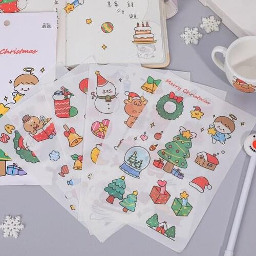 6 Pcs/Lot Cute Christmas Snowman Paper Sticker Decorative Scrapbook Journal Planner Sticker Kawaii Stationery School Supplies