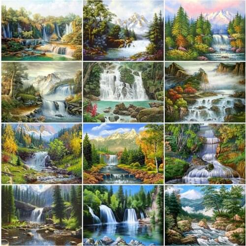 EverShine 5D DIY Diamond Painting Landscape Diamond Embroidery Full Drill Square Waterfall Cross Stitch Mosaic Decor For Home