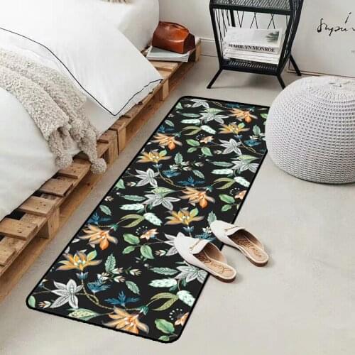 American style country flower flower maple leaf kitchen mat entry mat non-slip foot mat bedroom bedside rug