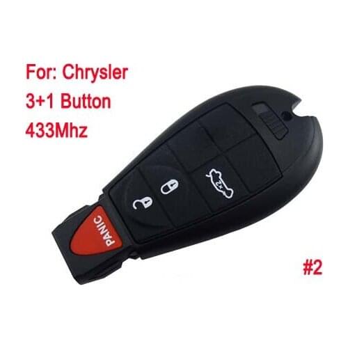 Keyless Entry Fob 3+1 Panic 4 Buttons Smart Remote Key For Chrysler Dodge Jeep With 433Mhz
